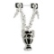 18k White Gold 5.02CTW Onyx and Diamond Pin, (I1-I2/G-H)