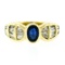 Trevi 18kt Yellow Gold 1.90 ctw Oval Sapphire & Baguette Diamond Ring