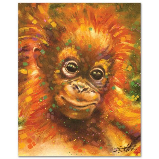 "Baby Orangutan" Limited Edition Giclee on Canvas by Stephen Fishwick, Numbered