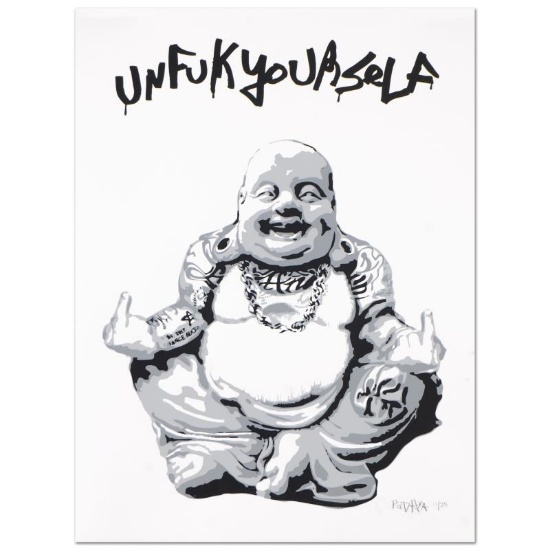 Padhia Avocado, "Gangsta Buddha" Limited Edition Silkscreen, Numbered and Hand S