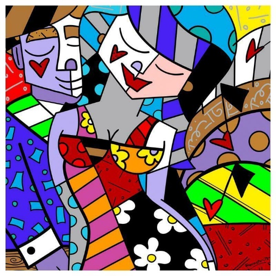 Romero Britto "New Tonight" Hand Signed Giclee on Canvas; Authenticated