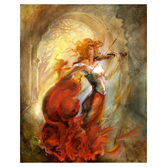 Lena Sotskova, "Firebird" Hand Signed, Artist Embellished Limited Edition Giclee