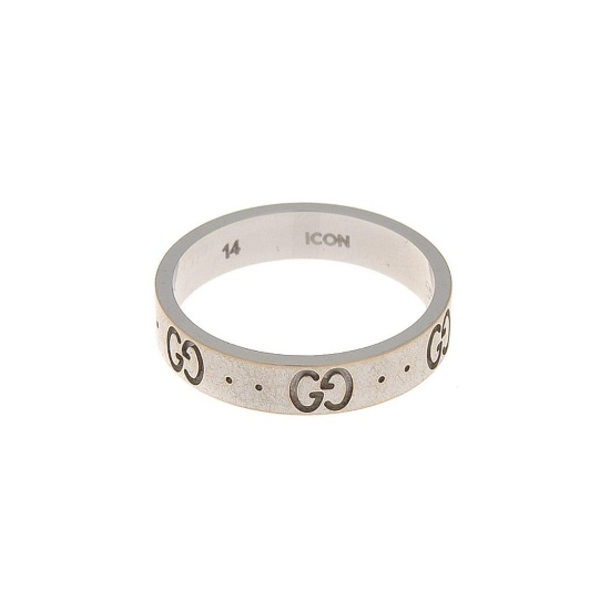 Gucci White Gold Icon Ring US 6.5/It