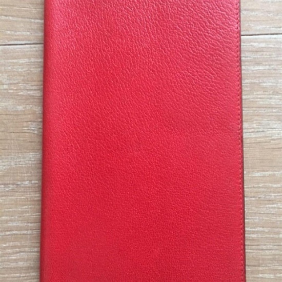 Hermes Red Leather Agenda Cover Wallet