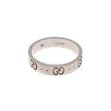 Gucci White Gold Icon Ring US 6.5/It