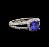 14KT White Gold 1.47 ctw Tanzanite and Diamond Ring