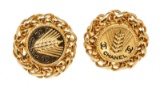 Chanel Gold Wheat CC Clip On Earrings