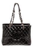 Chanel Black Patent Leather GST Tote Bag