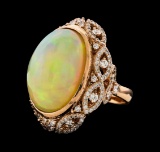 22.36 ctw Opal and Diamond Ring - 14KT Rose Gold