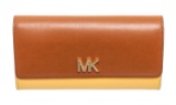 Michael Kors Brown & Yellow Montgomery Flap Wallet