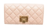 Michael Kors Beige Astrid Leather Flap Lock Wallet