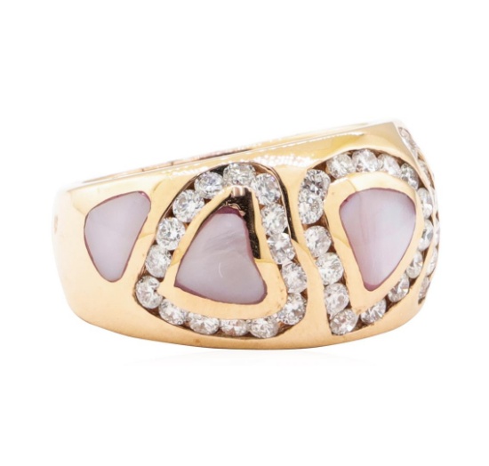 0.95 ctw Diamond and Mother of Pearl Ring - 14KT Rose Gold