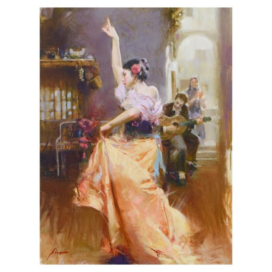 Pino (1939-2010), "Isabella" Limited Edition Artist-Embellished Giclee on Canvas