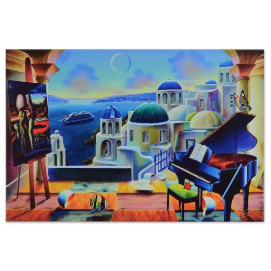 Ferjo, "Santorini at Dusk" Limited Edition on Gallery Wrapped Canvas, Numbered a