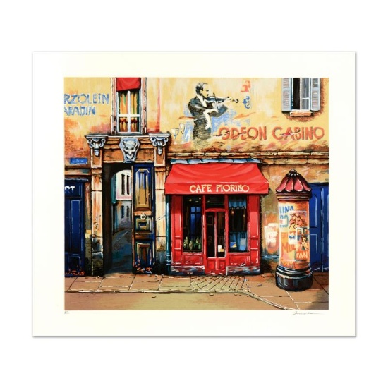Alexander Borewko, "Cafe Furino" Limited Edition Giclee, Numbered and Hand Signe