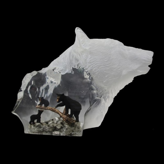 Kitty Cantrell, "Black Bear Clan" Limited Edition Mixed Media Lucite Sculpture w