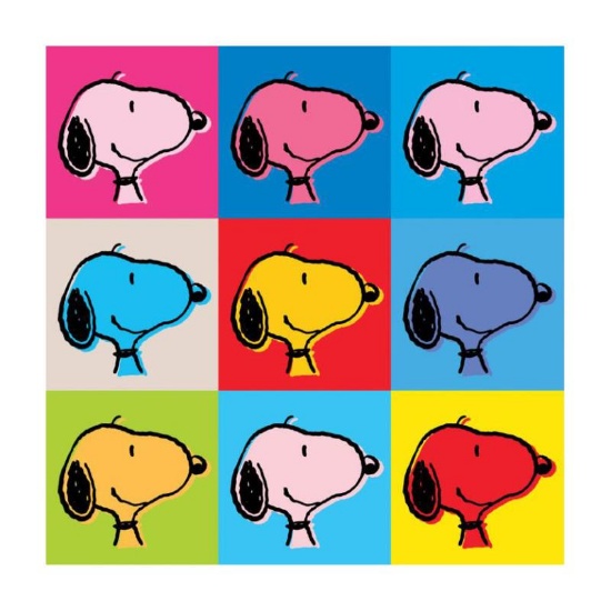 Peanuts, "Snoopy Warhol Face" Hand Numbered Canvas (40"x40") Limited Edition Fin