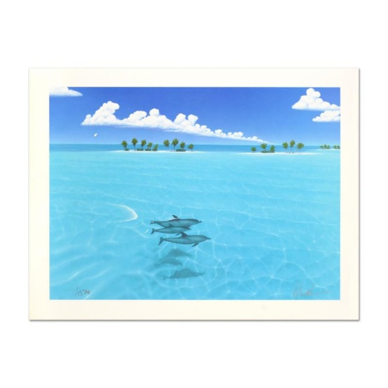 Dan Mackin, "Dolphin Trio" Hand Signed Lithograph from a Sold Out Limited Editio