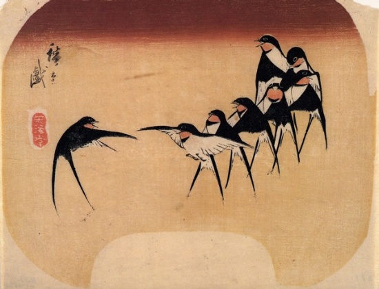 Hiroshige Dancing Swallows