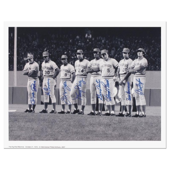 "Big Red Machine Line-Up" is a Lithograph Signed by the Big Red Machine's Starti