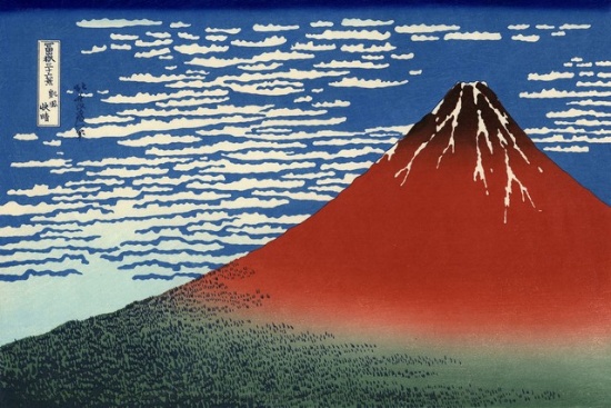 Hokusai - Red Southern Wind on Fiji on a Clear Morning