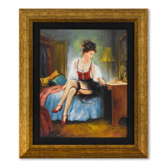 Taras Sidan, "Mademoiselle" Framed Limited Edition on Canvas, Numbered and Hand