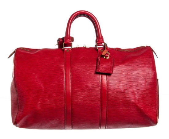 Louis Vuitton Red Epi Leather Keepall 45 cm Duffle Bag