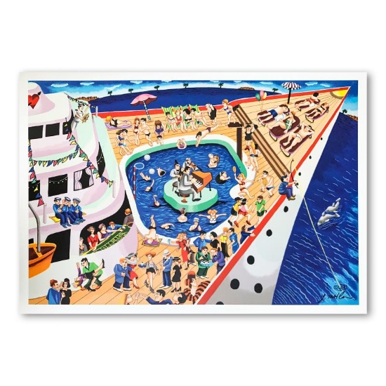 Yuval Mahler, "The Cruise" Hand Signed Limited Edition Serigraph on Paper with L