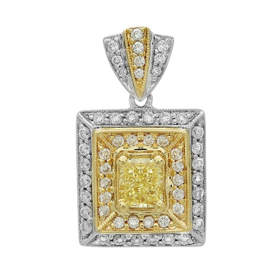 18k Gold 1.25CTW Diamond Pendant, (VS1 /VS1-VS2/G-H)