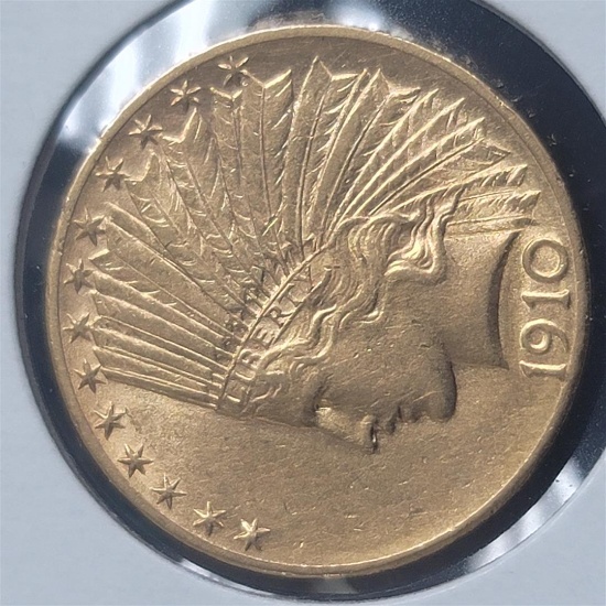 1910-D $10 Indian Head Gold Eagle Coin