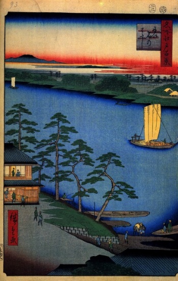 Hiroshige  - Nijuku Ferry