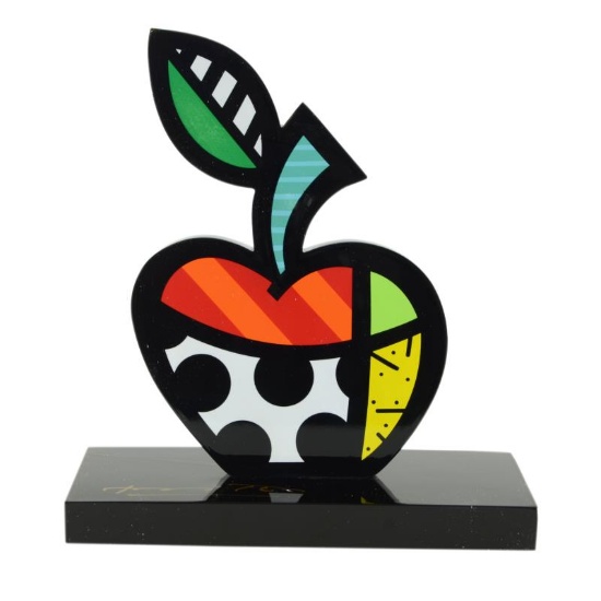 Romero Britto"Big Apple II" Hand Signed Limited Edition Sculpture; Authenticated