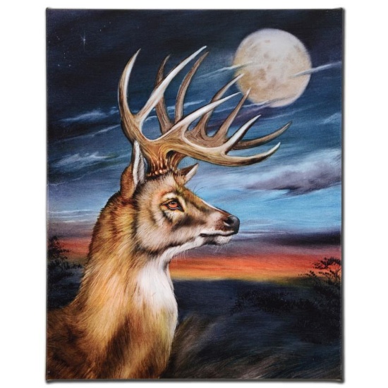 "White Tail Moon" Limited Edition Giclee on Canvas by Martin Katon, Numbered and