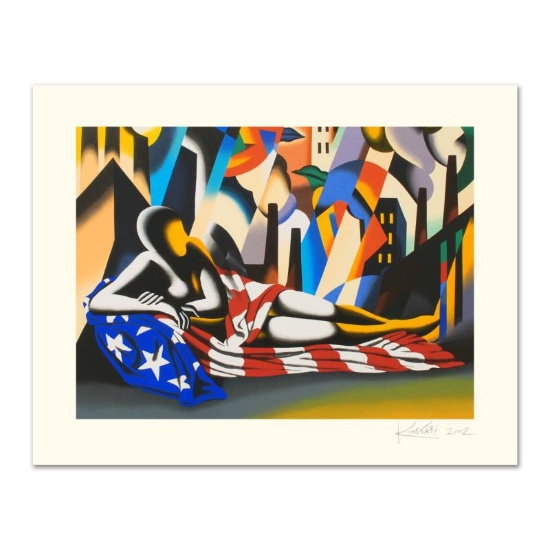 Mark Kostabi, "America" Limited Edition Serigraph, Numbered and Hand Signed with