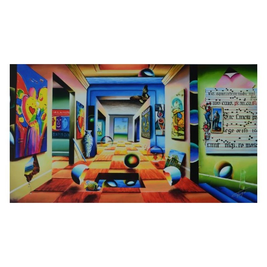 Ferjo, "A Room of Genius" Limited Edition on Canvas, Numbered and Signed with Le