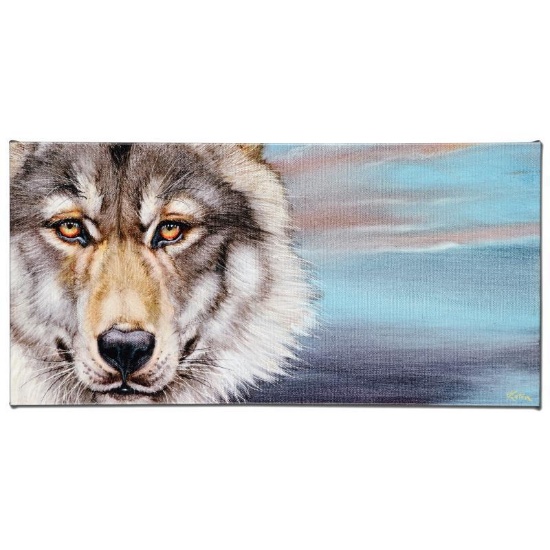 "Wolf" Limited Edition Giclee on Canvas by Martin Katon, Numbered and Hand Signe