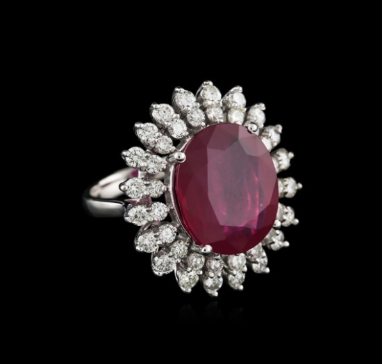 14KT White Gold 11.56 ctw Ruby and Diamond Ring