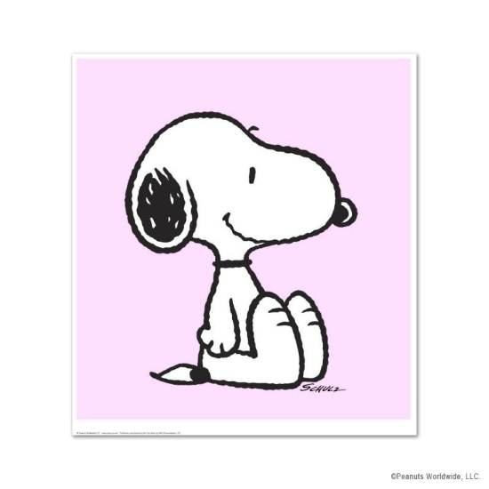 Peanuts, "Snoopy: Pink" Hand Numbered Limited Edition Fine Art Print with Certif