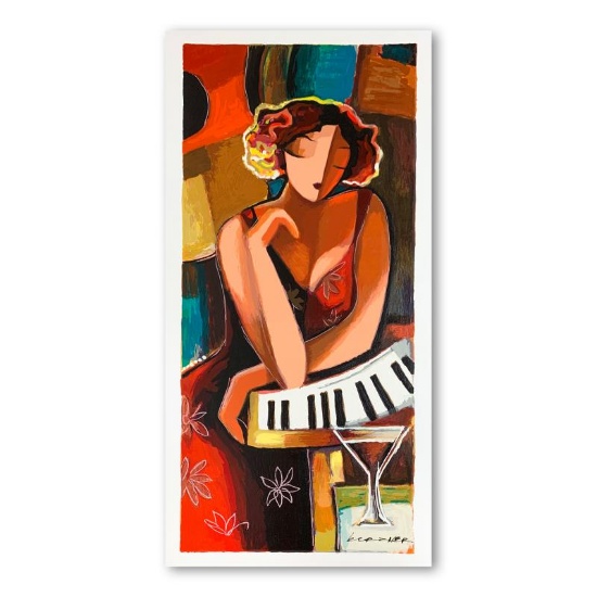 Michael Kerzner, "The Pianist" Hand Signed Limited Edition Serigraph on Paper wi