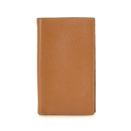 Hermes Camel Leather Flip Wallet