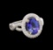 14KT White Gold 3.21 ctw Tanzanite and Diamond Ring