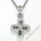 14kt White Gold 0.44 ctw Diamond Open Flower Pendant Necklace