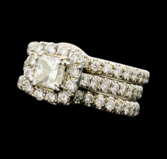 1.75 ctw Diamond Engagement Ring - 14KT White Gold