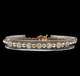 0.75 ctw Diamond Bracelet - 14KT Rose and White Gold