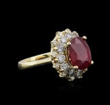 14KT Yellow Gold 3.55 ctw Ruby and Diamond Ring