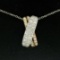 NEW 18k Tri-Color Gold X Pendant w/ 2.18 ctw F VS Pave Round Brilliant Diamonds