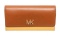 Michael Kors Brown & Yellow Montgomery Flap Wallet