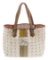 MCM White Visetos Coated Canvas Lion Shopper Tote