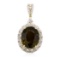 48.13 ctw Oval Mixed Yellow Tourmaline And Round Brilliant Cut Diamond Pendant -
