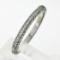 14K White Gold .85 ctw Diamond 2.30mm Domed 3 Row Eternity Wedding Band Ring